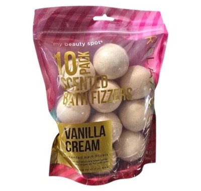 Vanilla Cream Scented Bath Fizzers 10 Pack My Beauty Spot Shea Butter Spa Bombs