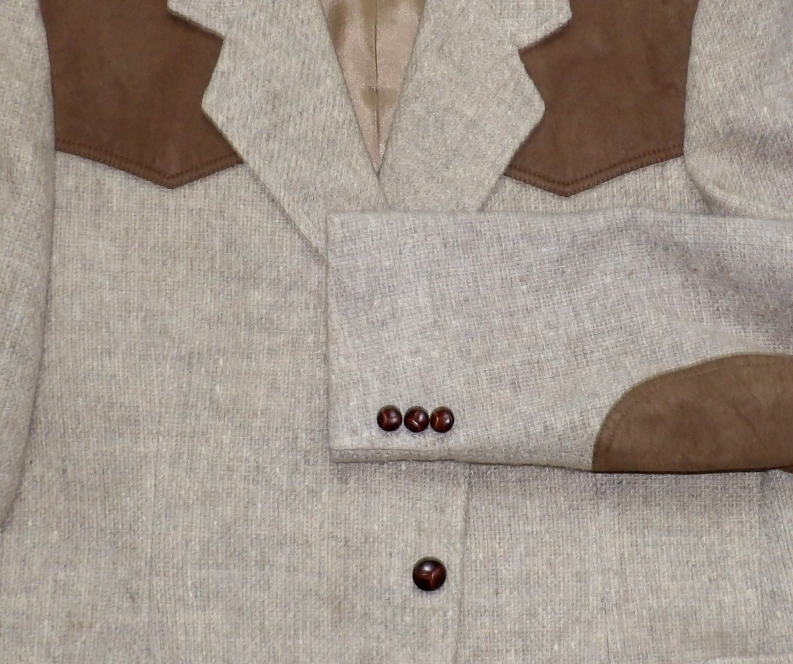 Pendleton western jacket 2btn center vent beige h… - image 10