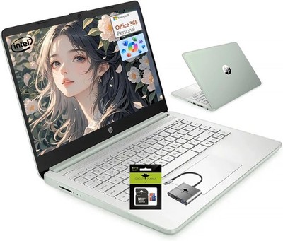 HP 14'' Laptop Computer Quad-Core 16GB RAM 384GB Storage(128GB UFS+256GB SD Card)