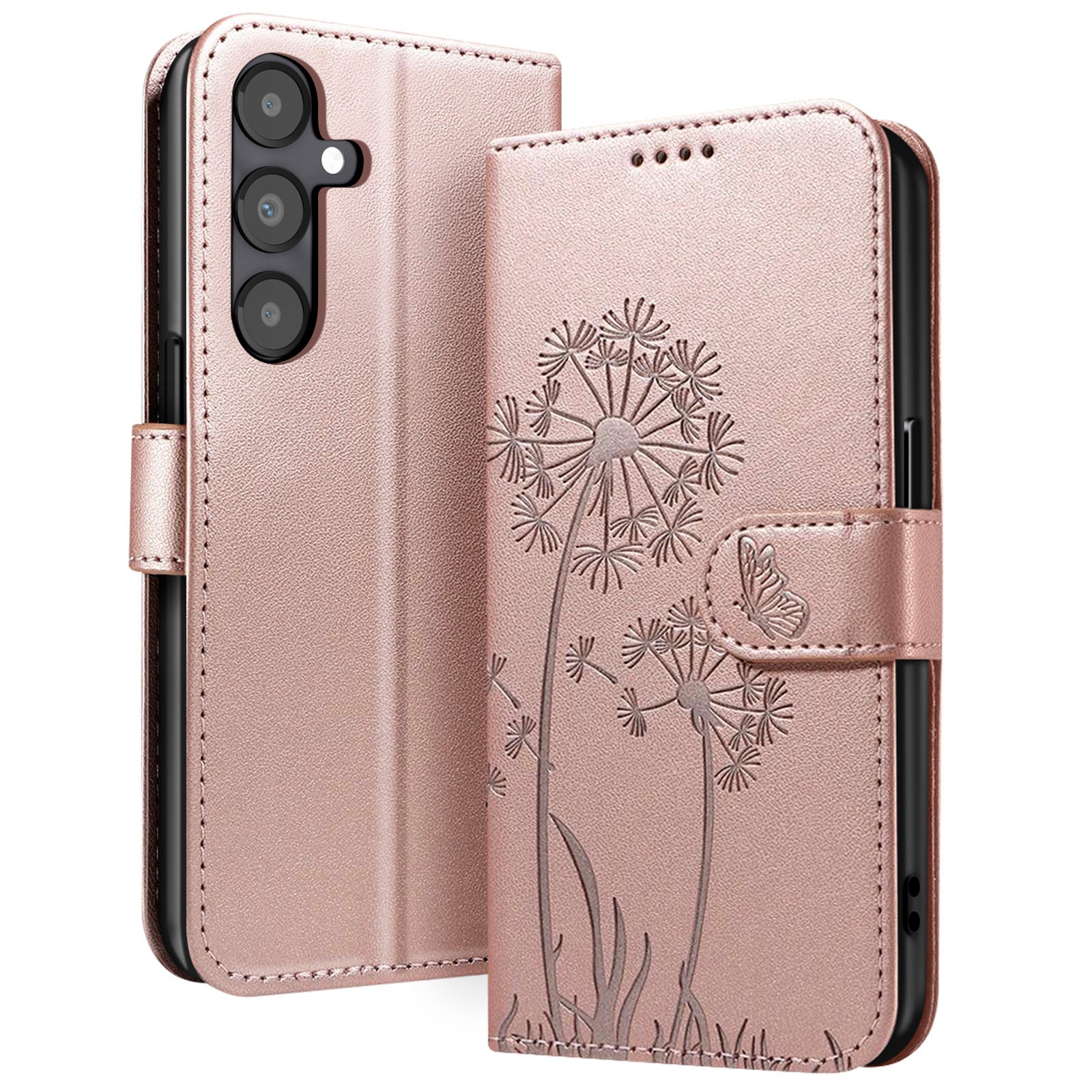 Étui portefeuille Zanaé pour Galaxy A05s avec motif fleurs et papillons