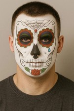 USA Veteran Sugar Skull Temporary Tattoo Set of 2 Different Designs 8.5 x 11