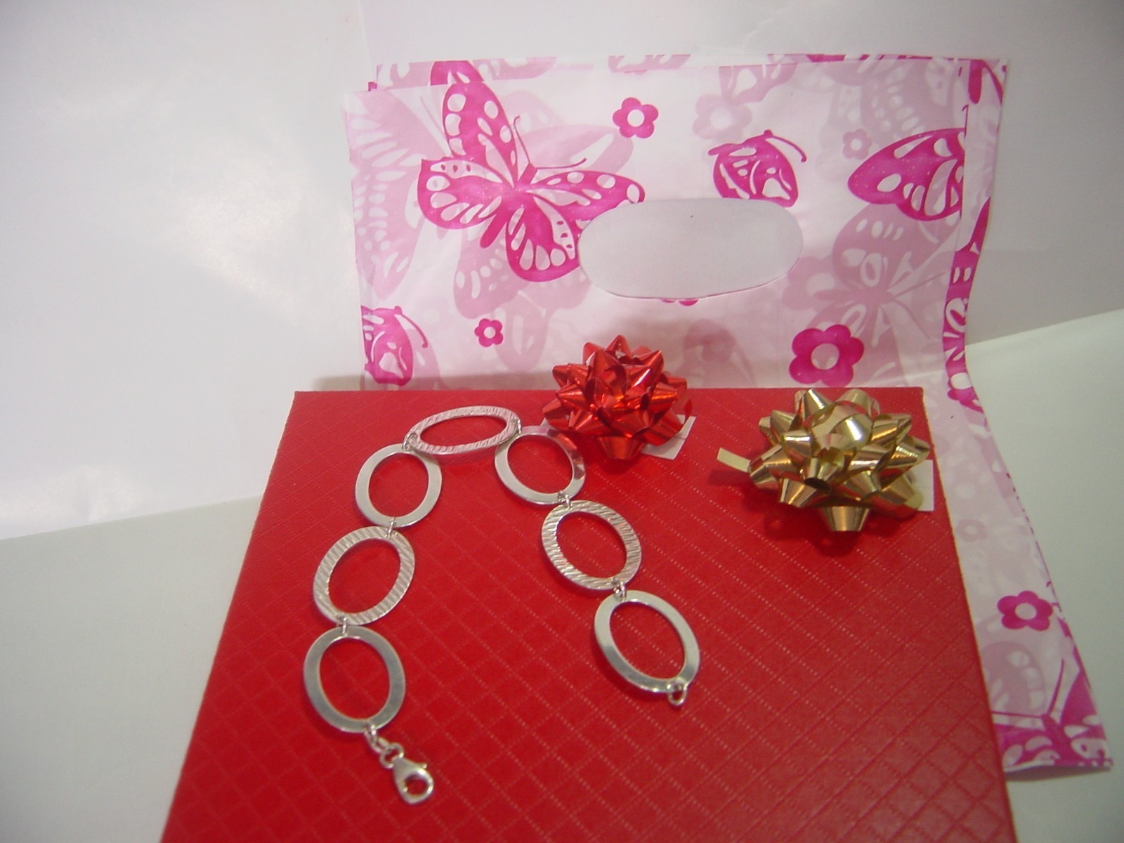 BEAUTIFUL SOLID SILVER FLAT OVALS BRACELET-8"-HAN… - image 1