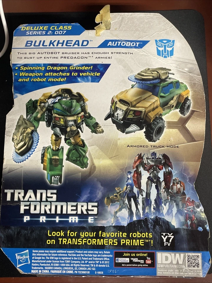 Transformers Prime BULKHEAD (Beast Hunters Hasbro) Complete In Box (pre-owned) - Image 4 of 4
