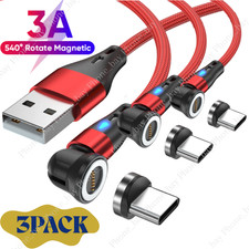 3 Pack Magnetic Phone Charger Charging Cord Adapter Cable For Type C Samsung