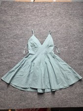 Windsor Skater Dress Womens Sz S Sage Green Spaghetti Strap V Neck Short Casual