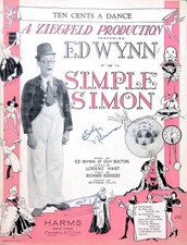 Ten Cents A Dance Sheet Music Simple Simon 1930 Musical Ed Wynn Richard Rodgers