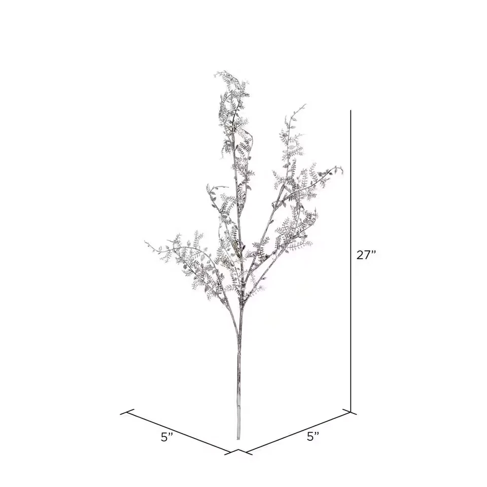 27 pulgadas Spray Helecho Serpiente Artificial Marrón y Blanco, 6 Sprayes por Pack Foto 2 de 4