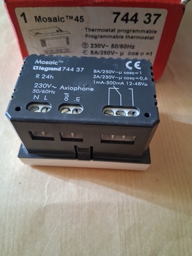 Thermostat d'ambiance électronique programmable Mosaic LEGRAND RÉF 744 37/74437 - Afbeelding 5 van 5