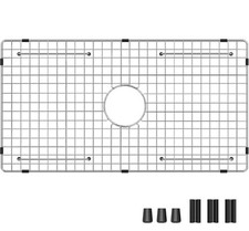 Custom Fit Stainless Steel Sink Grid - Center Drain Protector Mat