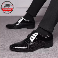 Luxury Italian Patent Leather Oxford Shoes for Men – Pointed Toe Dress Shoes