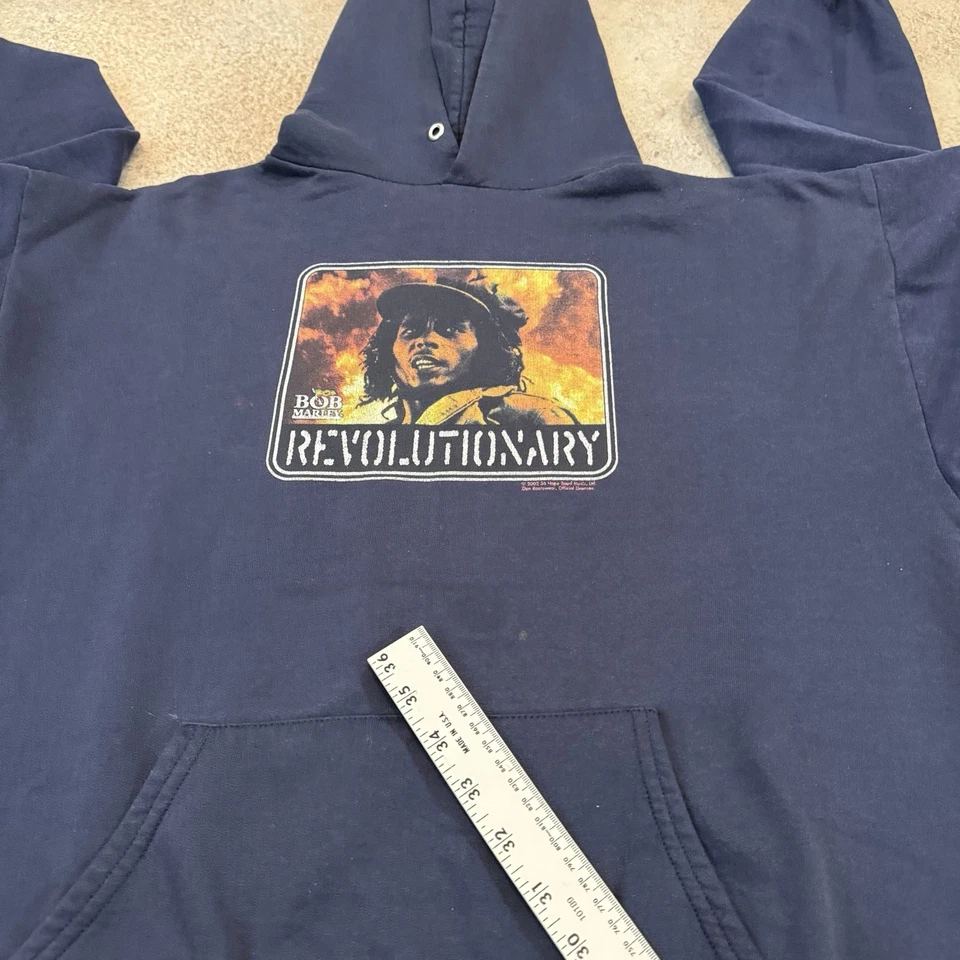 Sudadera con capucha revolucionaria vintage Y2K Bob Marley Boxy L Reggae Zion 2002 Foto 3 de 4