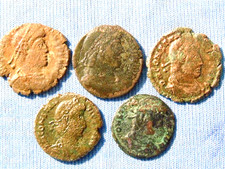 Lot of 5-  Quality Ancient Roman Coins-Rulers and Events - 15-20 mm -  R55