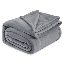 Fleece King Size Blankets for Bed - Soft Lightweight King 108" x 90" Grey