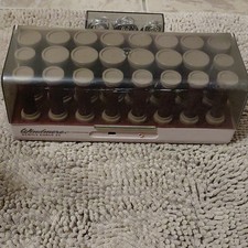 Windmere Gentle Curls 24 Hot Rollers Set, Indicator Light, Beige Burgundy