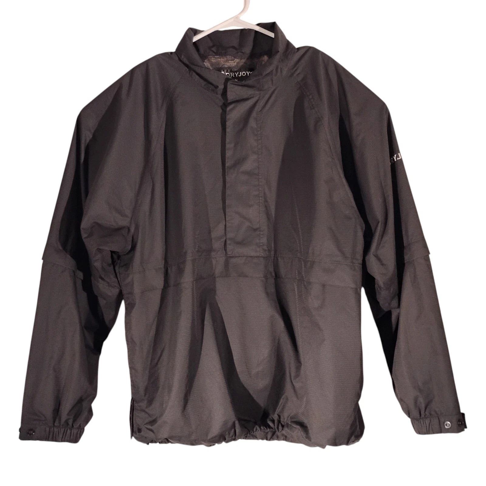 FootJoy FJ DryJoys jacket mens L Large black vented convertible golf windbreaker