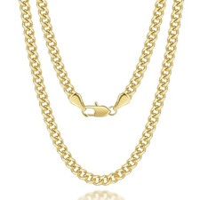 Gold Necklace for Women 14K Gold Cuban Link Chain Necklaces for Men 20in