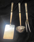 Flint Lot Ladle Spoon, Spatula, Fork  Set Of 3 Stainless Steel USA Vintage — photo 1