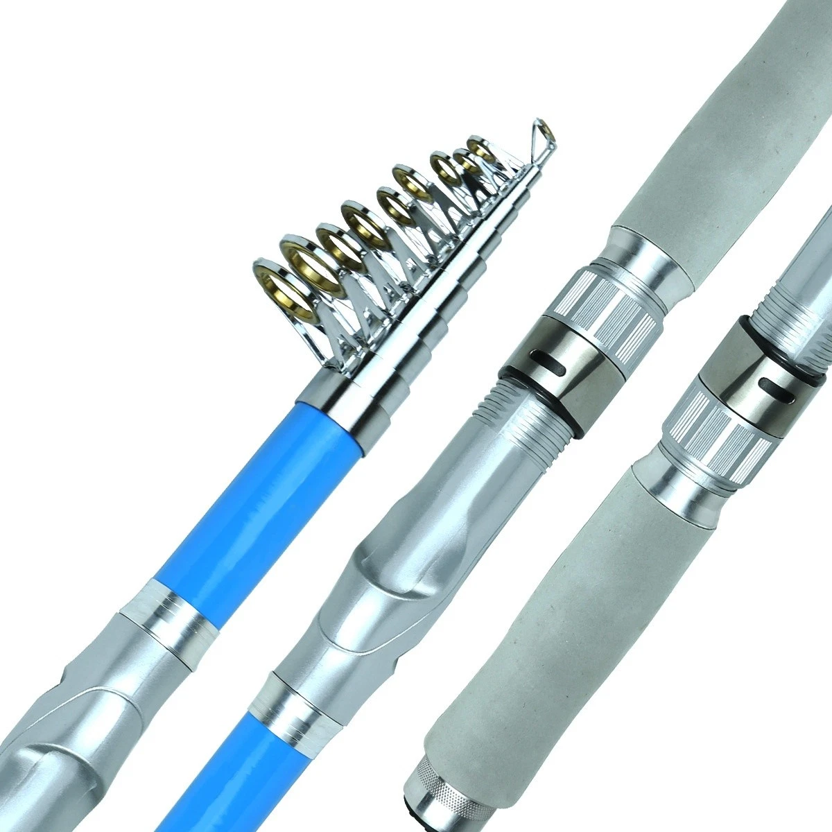 1.8M-3.6M Telescopic Fishing Rod Fiberglass Sea Fishing Pole Super Hard