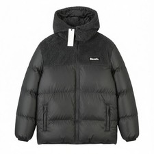Bench Detta Hommes Veste XL Gris Matelassé Capuche Amovible Fermeture Éclair