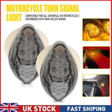 Universal Motorcycle LED Flush Mount Front Turn Signal Amber Lights Blinker Uk