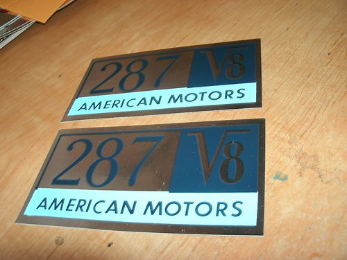 1966 AMC RAMBLER CLASSIC MARLIN 287 VALVE COVER DECALS | eBay