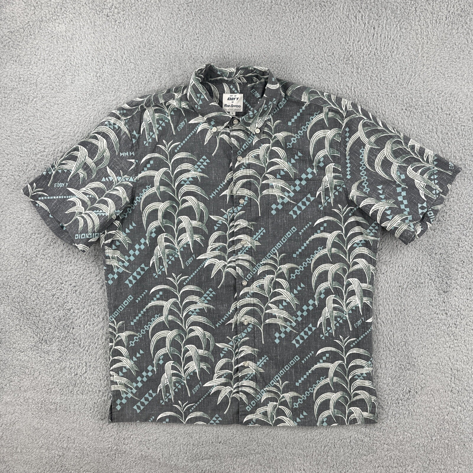 Reyn Spooner 2023 Koa Tapa Eddy Y Hawaiian Camp Shirt Luau Button Down