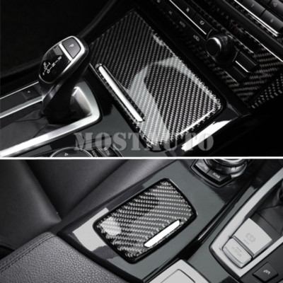 For BMW 5 Series F10 F11 Carbon Fiber Water Cup Holder & Ashtray Cover 2011-2016