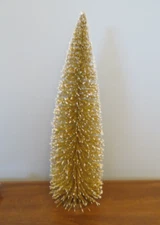 18" Golden Gold Bottle Brush Tree by Ashland Snow covered Sparkle Glitter
