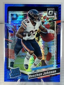 2023 Panini Donruss Optic Roschon Johnson RC Blue Hyper Prizm Rated Rookie #217