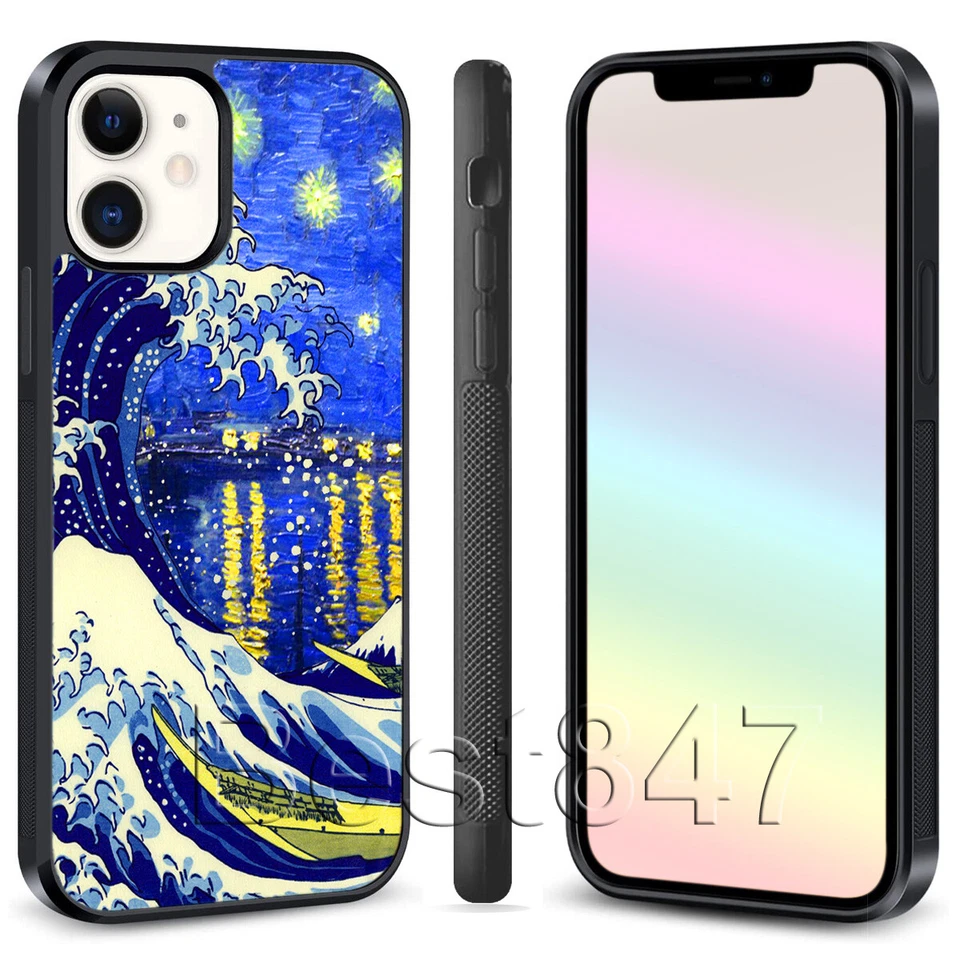 The Great Wave off Kanagawa Van Gogh Phone Case for iPhone 13 14 Pro Max Cover  - Image 4 of 4