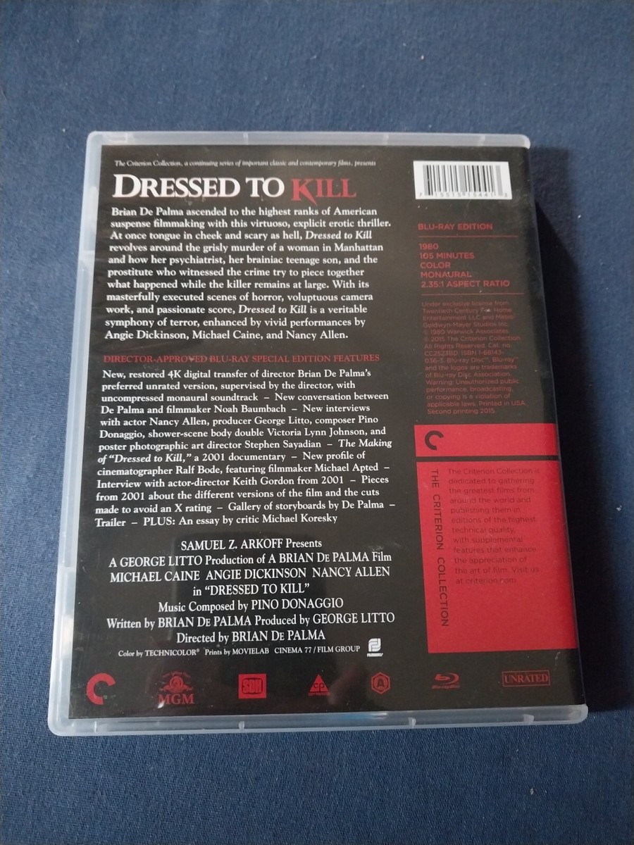 dressed to kill criterion collection blu ray Amazon.com: Dressed to Kill (The Criterion Collection) [Blu-ray] : Michael  Caine, Angie Dickinson, Nancy Allen, Brian De Palma: Movies & TV