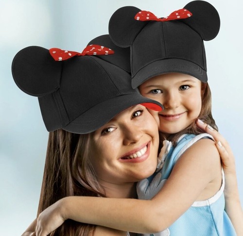 Disney Minnie Mouse Ears Hat Mommy & Me Adult and Toddler Baseball Cap Size 2-7