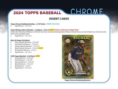 2024 Topps Chrome Baseball Hobby box | eBay 2024 Topps Chrome Baseball Hobby box | eBay