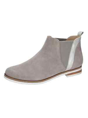 Schuhe Chelsea Boot Stiefelette Damenstiefel Stiefel Leder grau 41 7,5 42 8