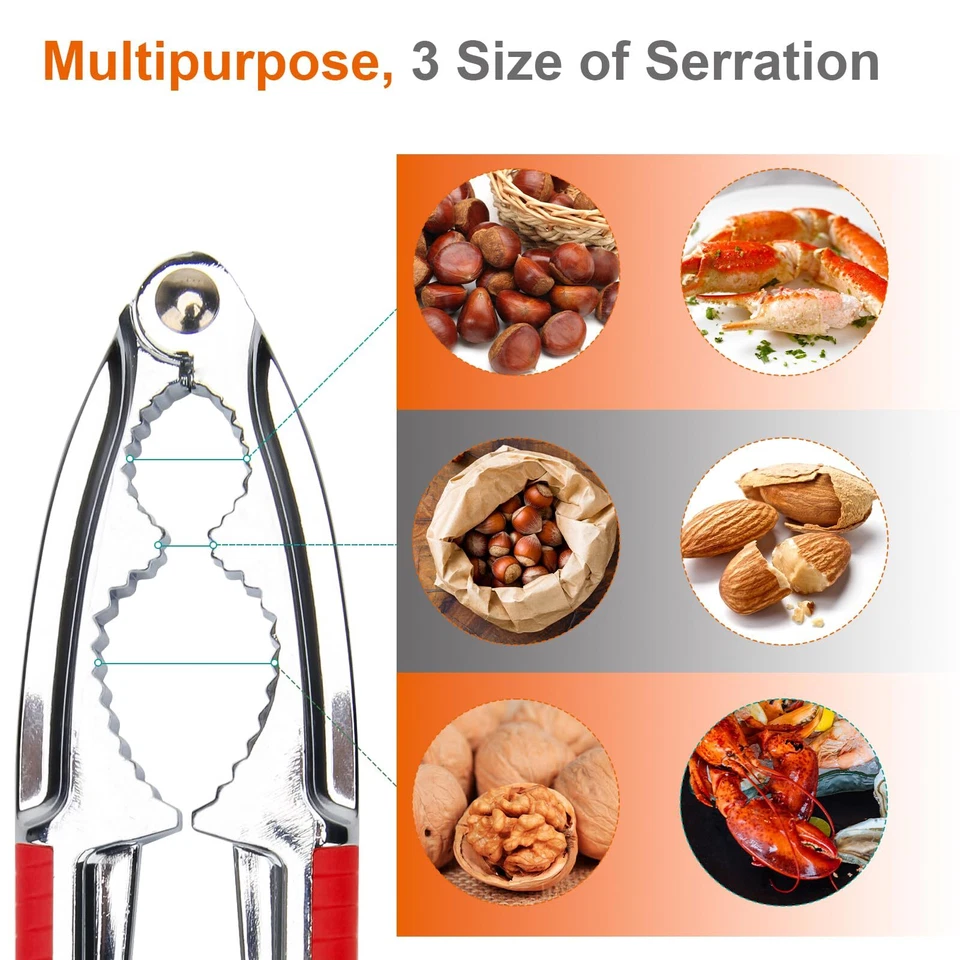 Nut Crackers 8Pcs Multi-Purpose Cracker Tools - Stainless Steel Seafood Pecan... - Image 4 of 4