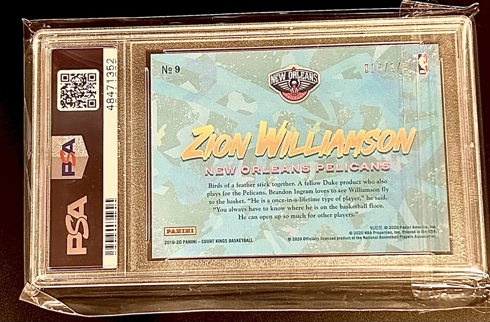 2019 Court Kings RUBY Zion Williamson Apprentice Artists Rookie #15/149 Pop 10 - Image 2 of 2