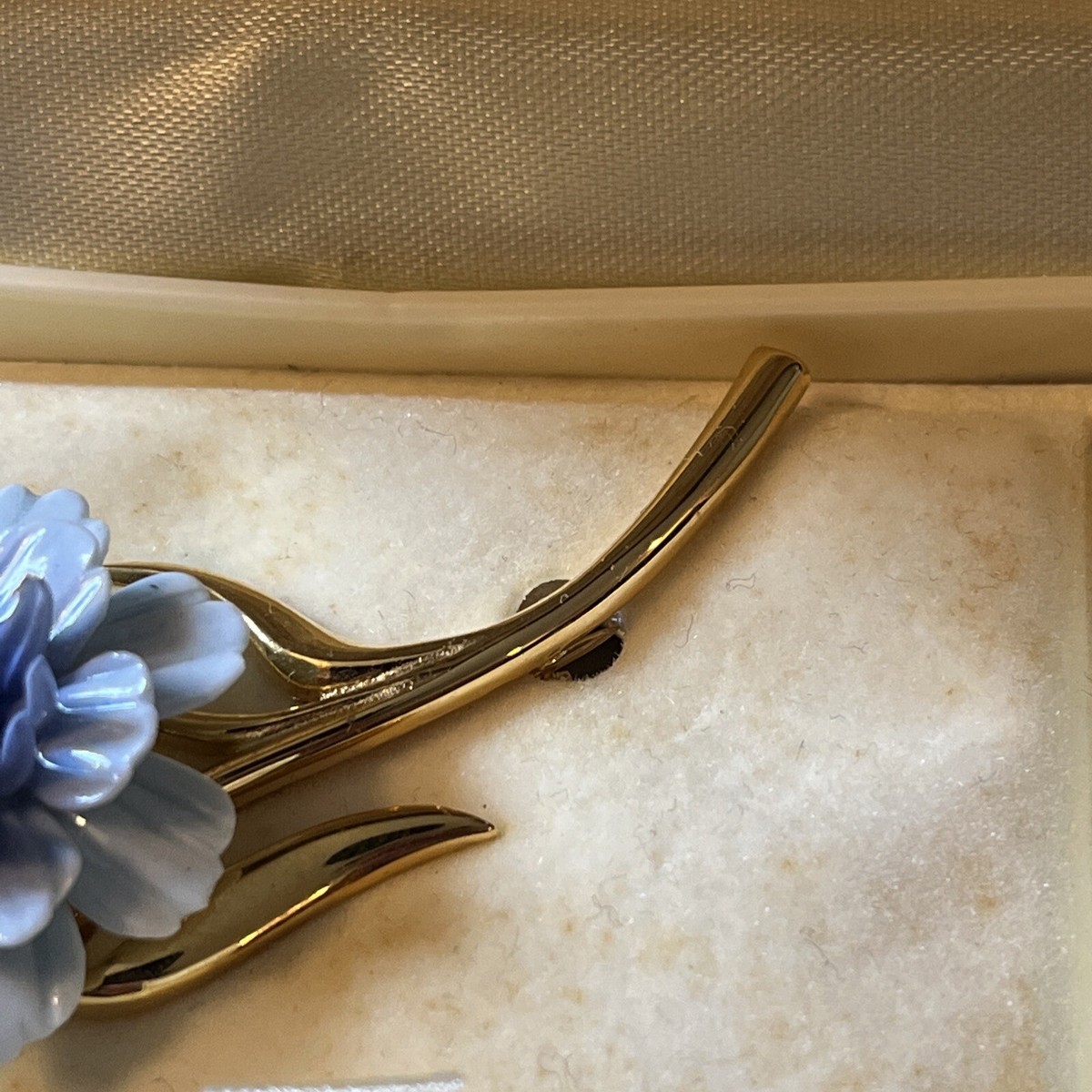 Harrods - Harrods シフォン リボン ブラウス Vintage Harrods Fine Bone China Hand Painted Blue Flower 22k