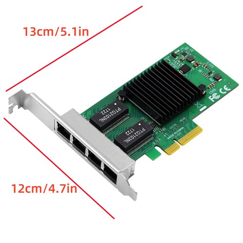 4 RJ45 Port PCI-E Gigabit Ethernet Card Adapter Accessories Low Profile Bracket - Picture 13 of 13