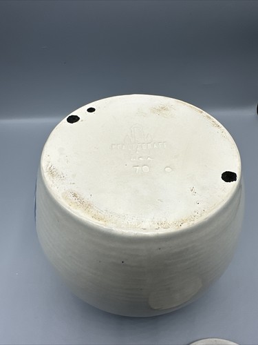 Vintage Pfaltzgraff Yorktowne Bean Pot Lidded Handle Stoneware USA Blue White 70 - Picture 12 of 13