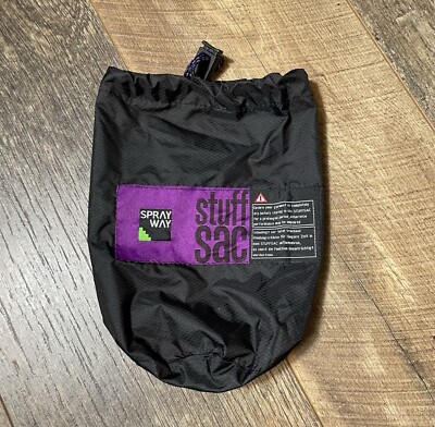 Vintage Sprayway Stuff Sac Stow Away schwarz und lila 1990er