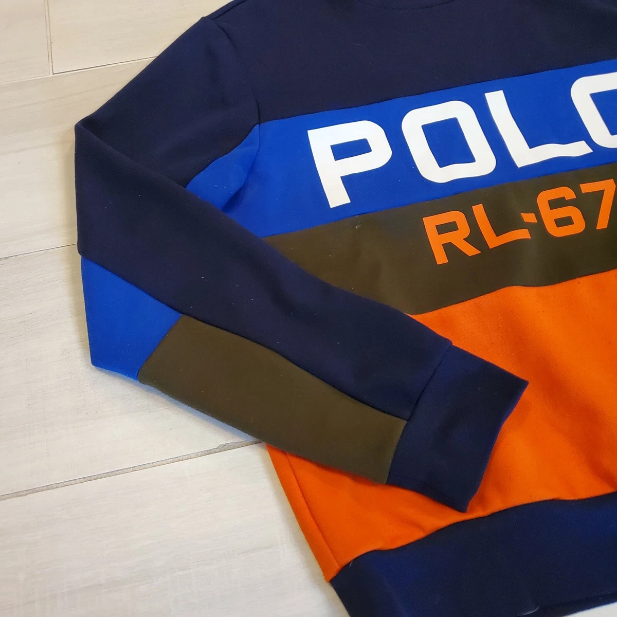 Fleece crewneck sweatshirt polo Clearance