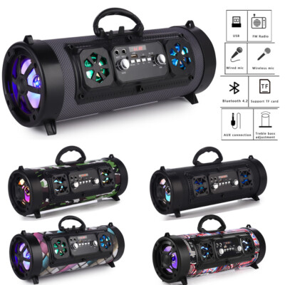 New Portable Wireless LED Bluetooth Speakers Stereo Loud Bass Subwoofer w/  FM