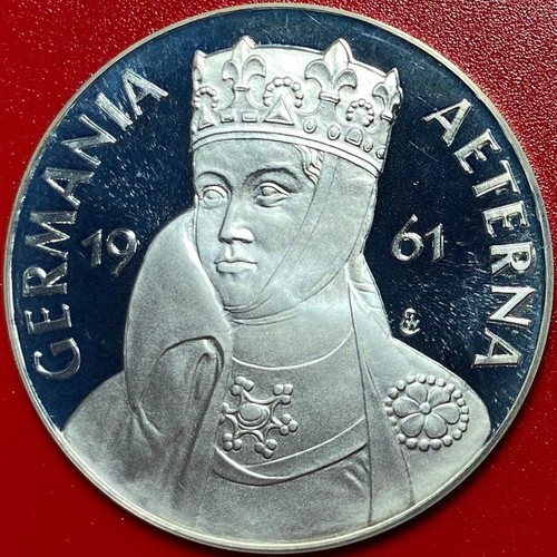 1961 GERMANY ARGENTEUS 3 DUCAT SILVER PROOF GERMANIA AETHERNA WERNER GRAUL RARE! - Picture 2 of 7