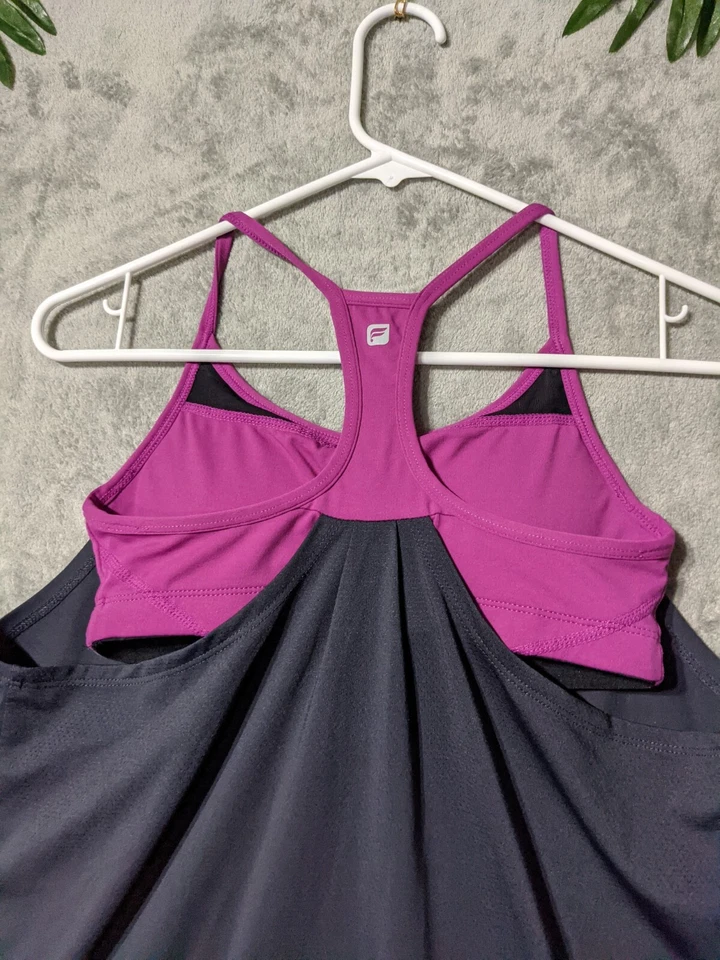 Top FABLETICS Mujer TALLA XXS Tejido Sin Mangas Espalda Corredora Malla Negra Sólida Foto 4 de 4