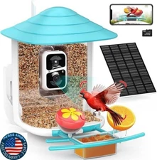 TUC Comedero Inteligente para Pájaros con Cámara+Panel Solar Tarjeta SD 64g.2024