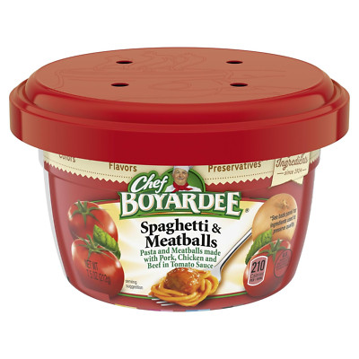 Spaghetti and Meatballs in Tomato Sauce, Microwave Food, 7.5 OZ Microwaveable Bo