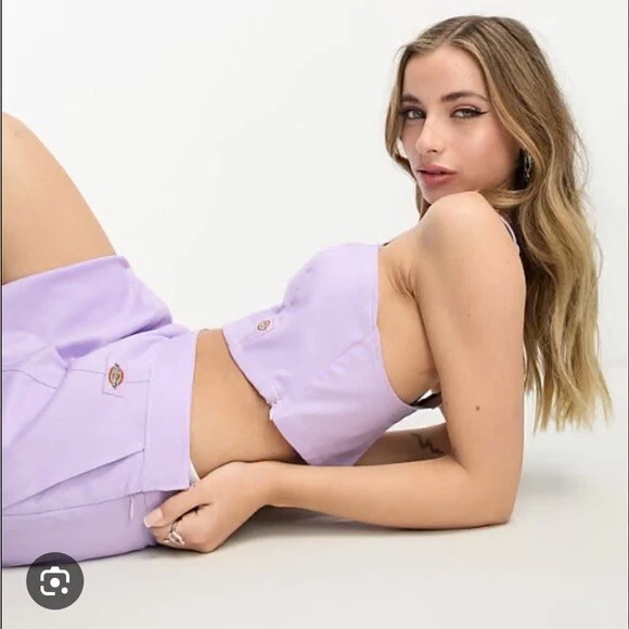 Falda delgada Dickies Whitford pastel lavanda con abertura en la rodilla talla 27 Foto 2 de 4