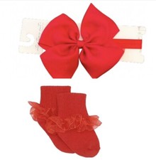 Starting Out Baby Valentine Red Headband and Socks, Size 12-24 months, NWT