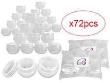 72 Pieces 20 Gram/20ml White Round Frosted Sample Jars with Inner Liner and Lid