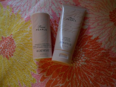 Avon Rare Pearls 2 P. Set, Shower Gel 6.7 fl oz,Body Powder 1.4 oz